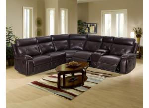 Image for Chocolate Reclining Sectional With 2 Cup Holders