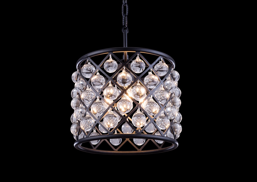Madison Mocha Brown Pendent Lamp w/ Royal Cut Crystals,Elegant Lighting