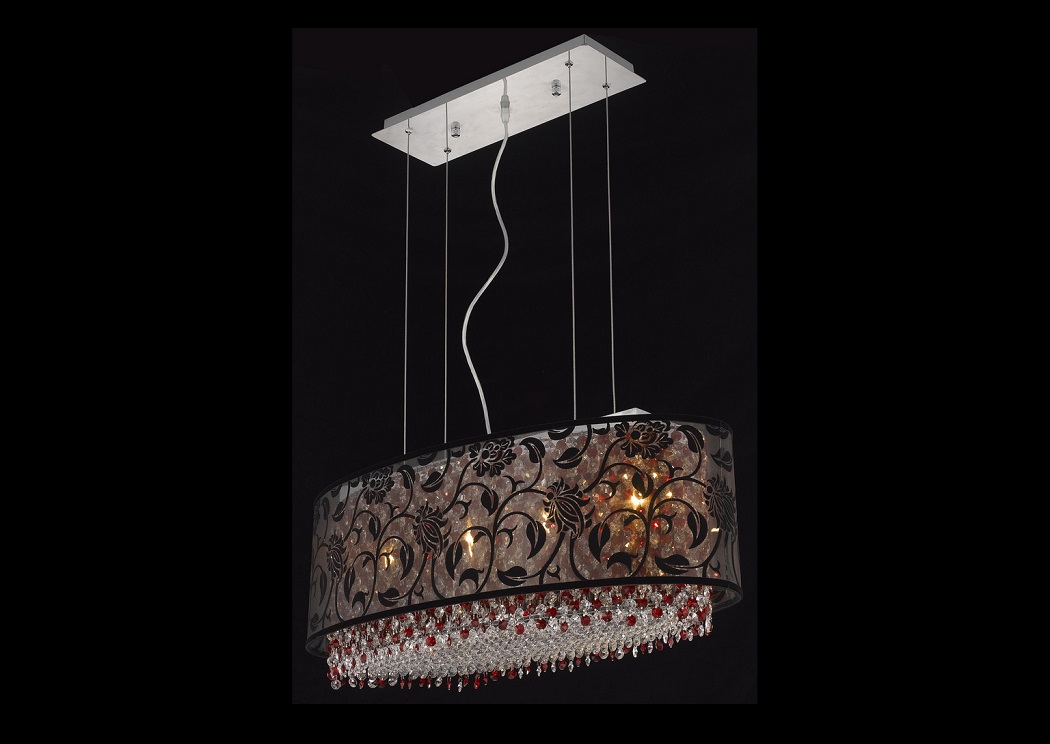 Moda Checker Board Bordeaux Pendant Lamp w/ Clear Crystals ,Elegant Lighting