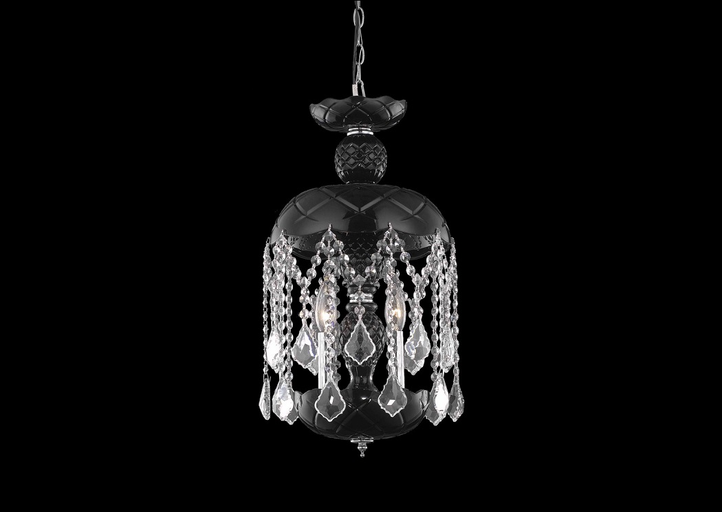 Rococo Black Mini Chandelier w/ Royal Cut Crystals,Elegant Lighting