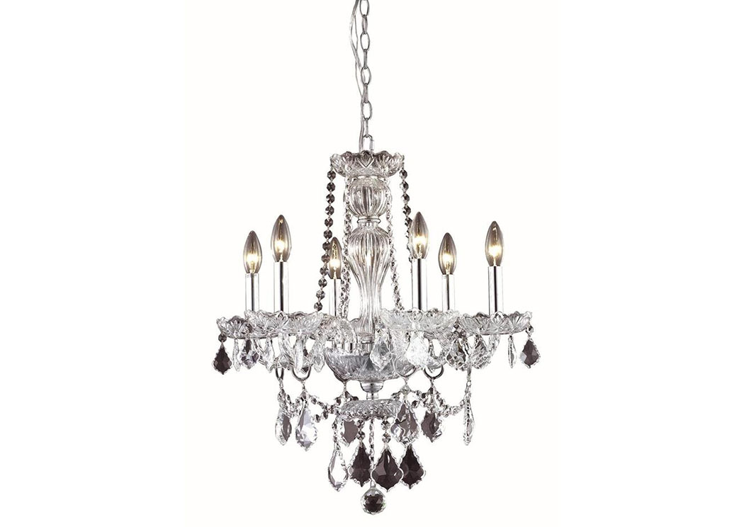 Giselle Collection Chandelier Chrome Finish 6Lt,Elegant Lighting