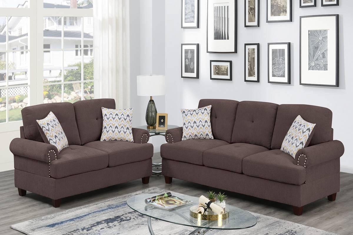 F8835 Sofa and Loveseat,Poundex_Instore