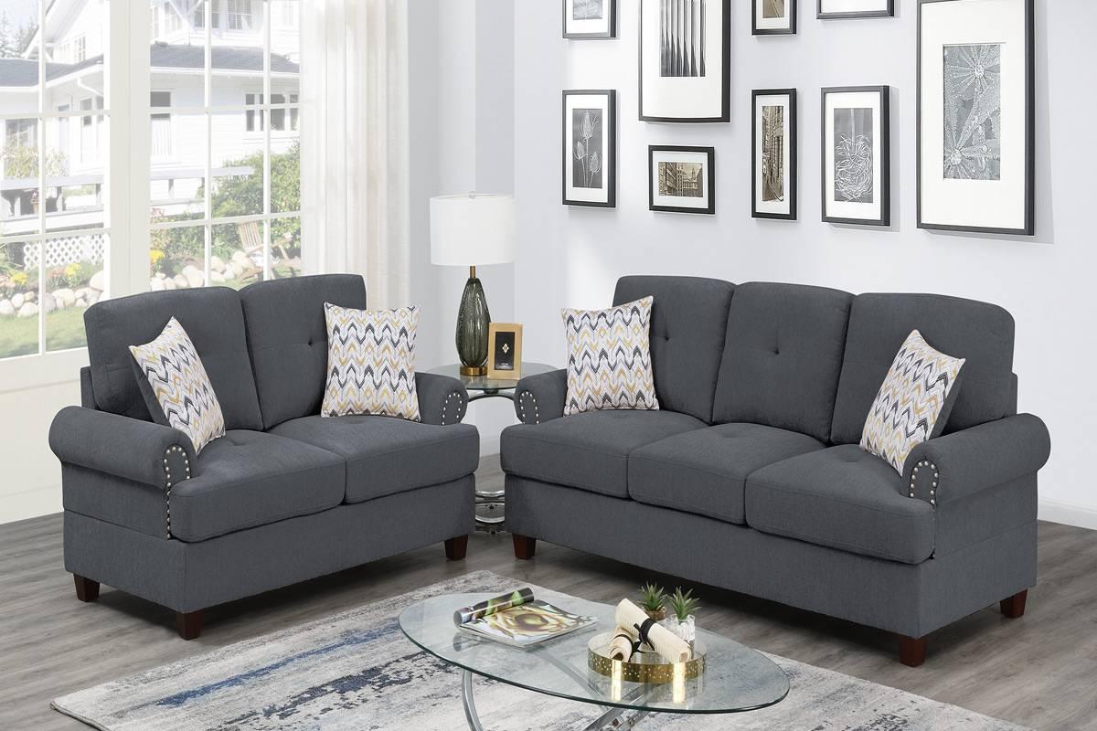 F8837 Sofa and Loveseat,Poundex_Instore