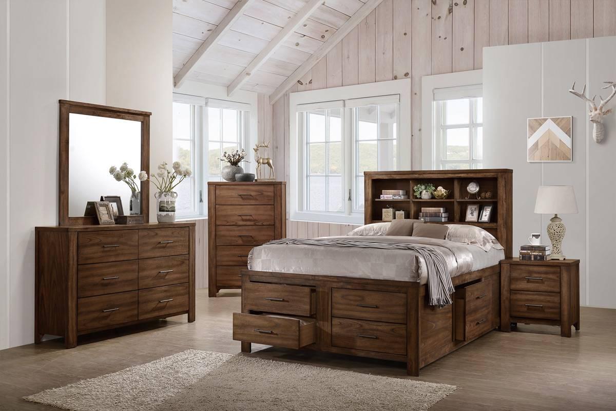 F9577 Queen Storage Bed + F4881 Nightstand, F4883 Dresser, and F4882 Mirror,Poundex_Instore