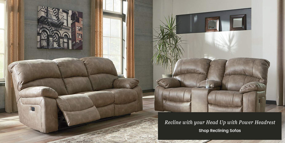 Recline with your Head Up with Power Headrest - Reclining Sofas