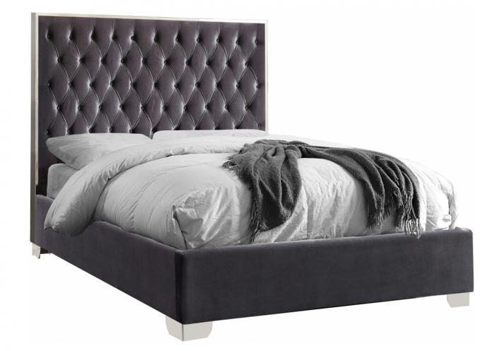 Lexi Gray w/Chrome Trim King Bed ,Specials 