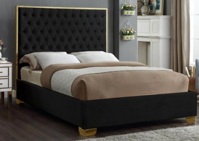 Lexi Black w/Gold Trim King Bed ,Specials 