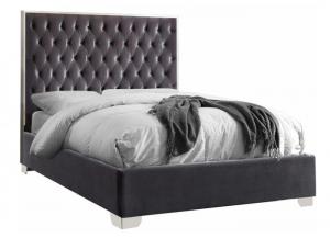 Image for Lexi Gray w/Chrome Trim Queen Bed 