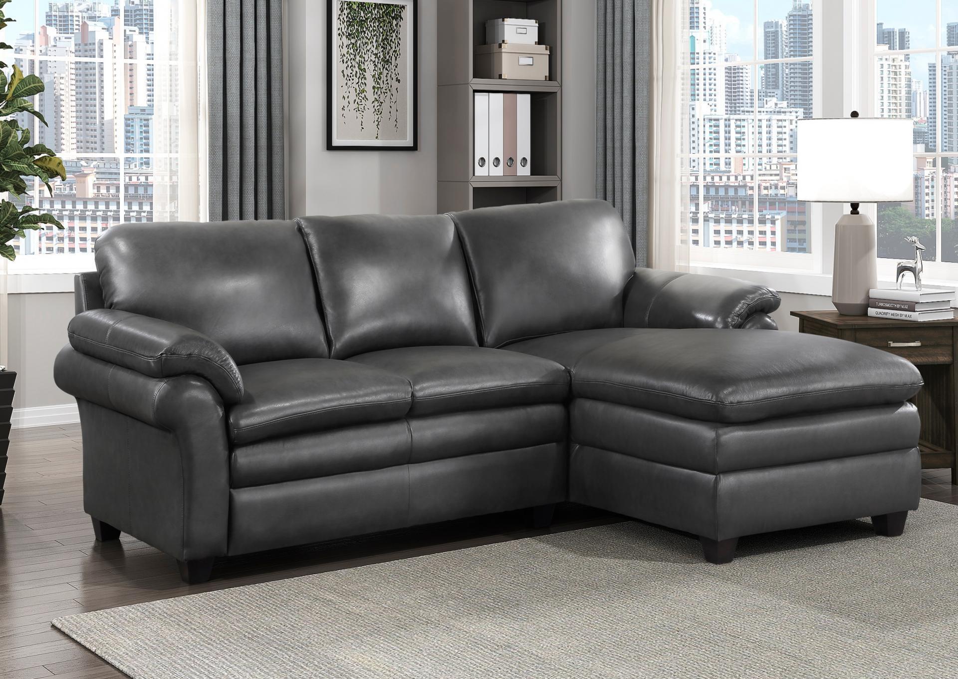 Exton 2-Piece Leather Sectional with Right Chaise,Homelegance