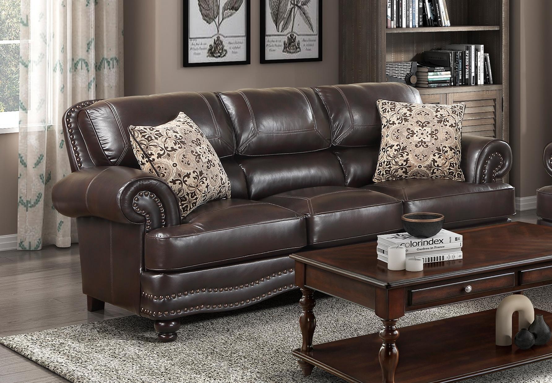 Milford Faux Leather Traditonal  Sofa ,Comfort Industries