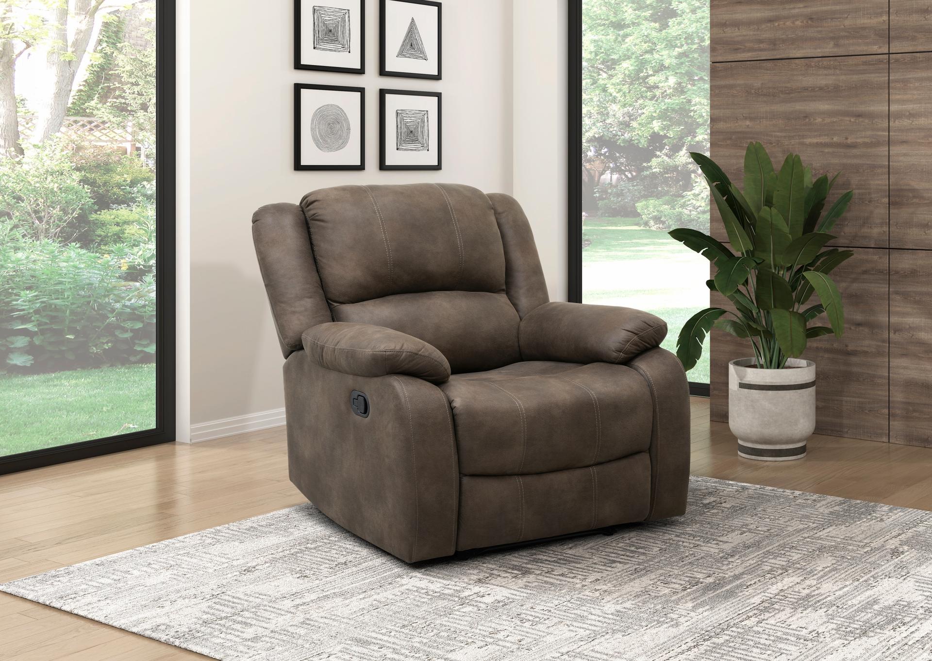 Fairview Brown Microfiber Recliner,Comfort Industries