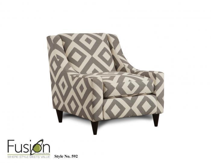 Sugarshack Glacier Accent Chair Square Charcoal,Fusion