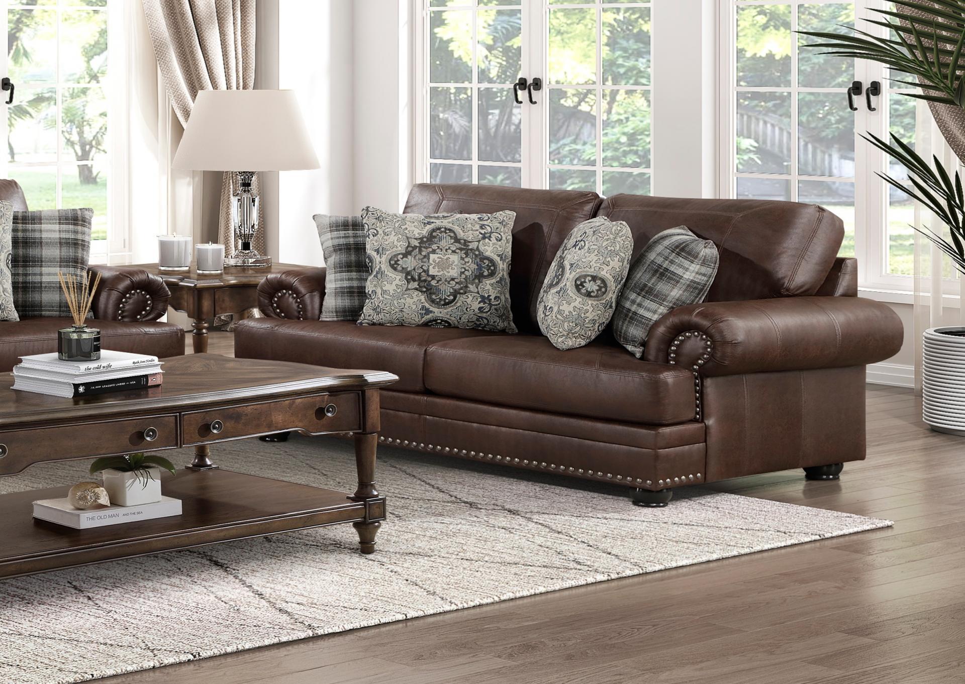 Franklin Dark Brown Loveseat,Homelegance