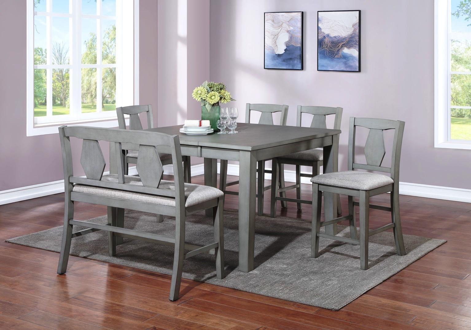 Napa Gray Counter Height Pub Table & 4 Chairs,Urban Styles