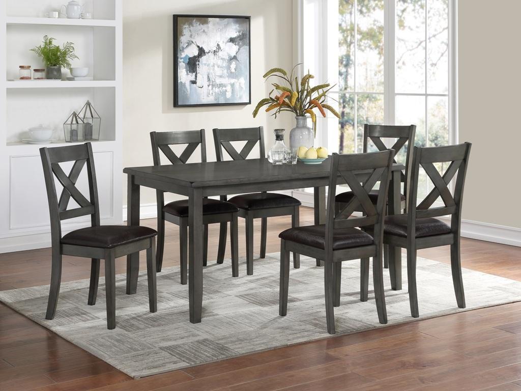 Palm Springs 7pc Gray Dining Set,Urban Styles