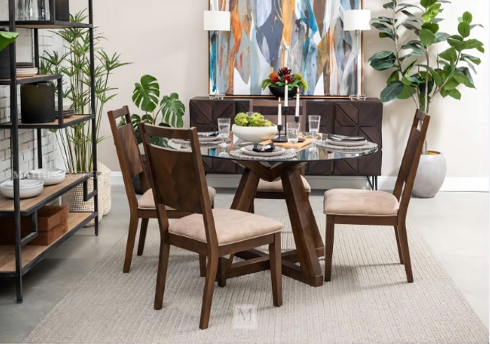 Chimere 5Pc Wood and Glass Dining Set,Comfort Industries