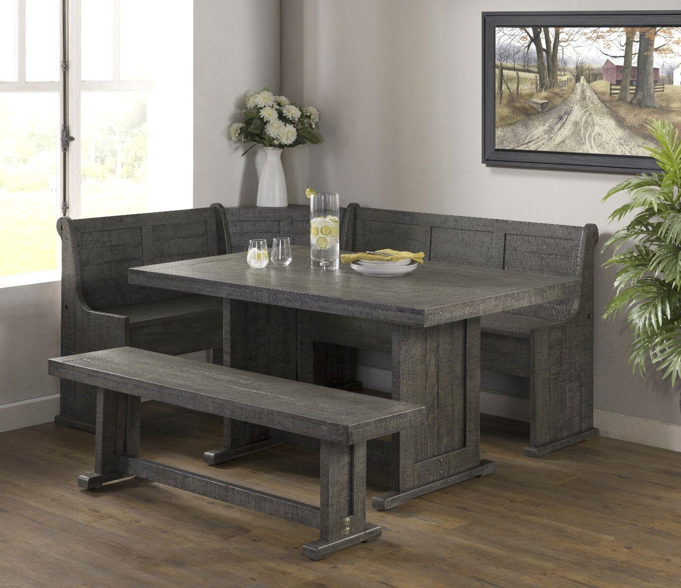 Industrial Charms SOLID WOOD Dining Room Table w/Benches,Urban Styles