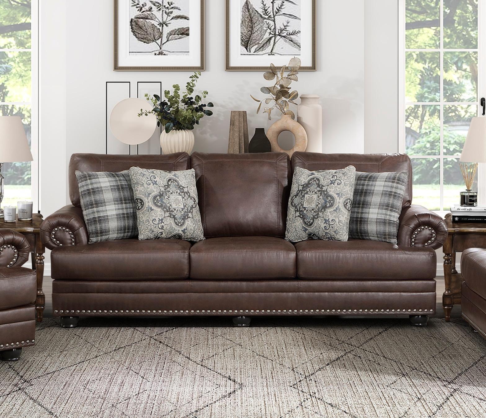 Franklin Dark Brown Sofa,Homelegance