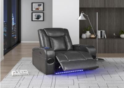 Image for Power Recliner w/ Speakers,  Wireless Charger, Cooling Cupholder, LED Lighting USB & Storage Arms