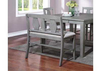 Image for Napa Gray Pub Bench with Back