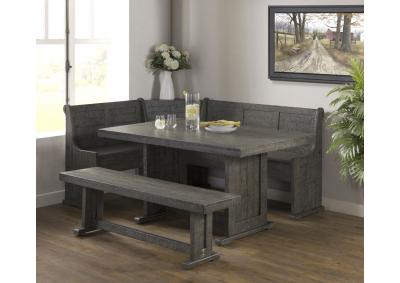Image for Industrial Charms SOLID WOOD Dining Room Table w/Benches