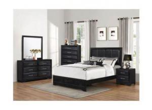 Image for Lacquer Black 6 Piece Dresser/Mirror/Queen Bed/Nightstand