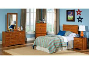 Tanner Youth Dresser, Mirror, Twin Panel Headboard and Nightstand