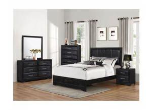Image for Lacquer Black 2 Drawer Nightstand
