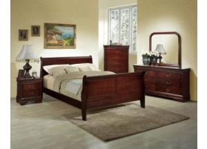 Image for Louis Philippe Cherry Dresser, Mirror and Twin Bed