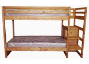 Image for Million Dollar Rustic Twin Over Twin Bunk Bed w/Storage Stairs 