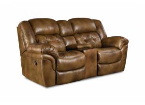 Image for Top Grain Leather Reclining Console Loveseat