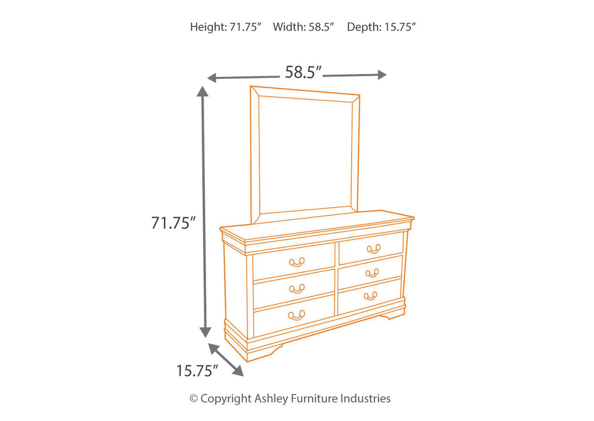 Alisdair Queen Sleigh Bed with Mirrored Dresser,Back to School Savings