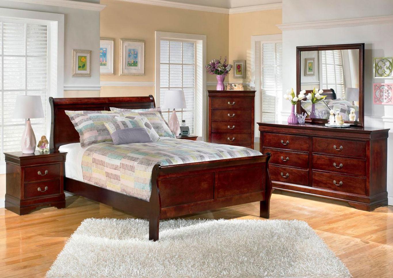 Alisdair Queen Sleigh Bed with Mirrored Dresser and Nightstand,Smart Solutions Sale