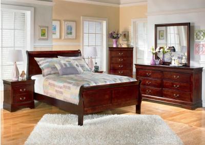 Alisdair King Sleigh Bed with Mirrored Dresser and Nightstand