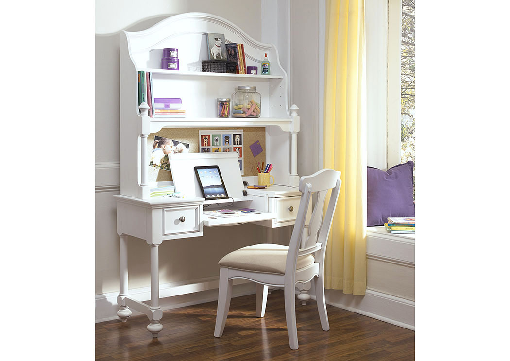 Madison Natural White Painted Desk, White Desk With Bookcase