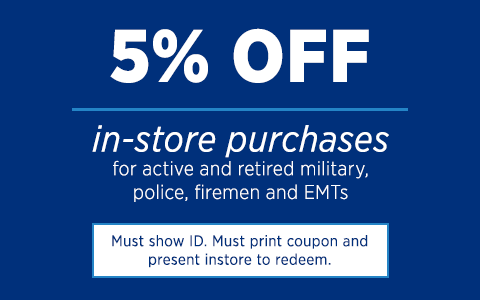 5% Off In-store Purchases - Active and Retired Vets ONLY