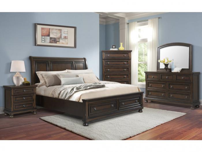 Kingston Queen Storage Bed, Dresser, Mirror and Nstand,Elements International