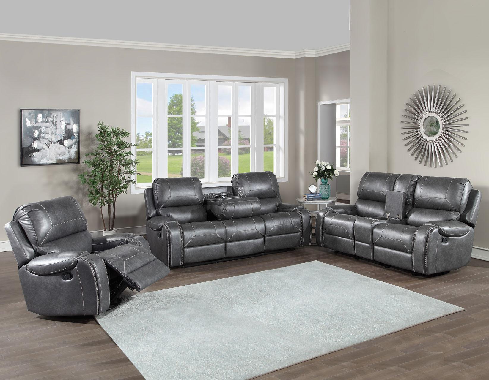 Keily Grey Swivel Rocker Recliner,Steve Silver Company