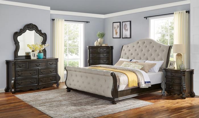 Rhapsody King Bed, Dresser, Mirror and Nstand,Steve Silver Company