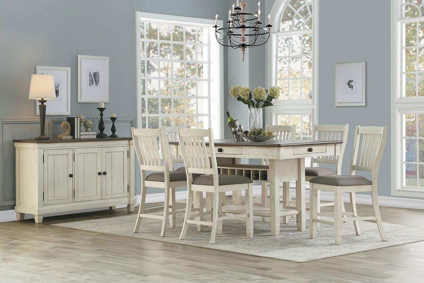 Two Tone White/Gray 7pc Dinette,Home Elegance 