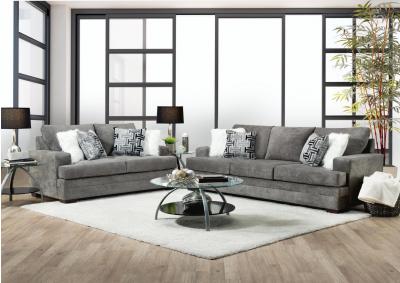 Image for Glam Charcoal Sofa and Loveseat
