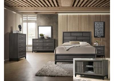 Image for Akerson Grey Full Bed, Dresser, Mirror, Nightstand and Chest