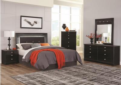 Image for 335 Kaylynn LED Queen Headboard, Dresser, Mirror, Nighstand with Metal frame