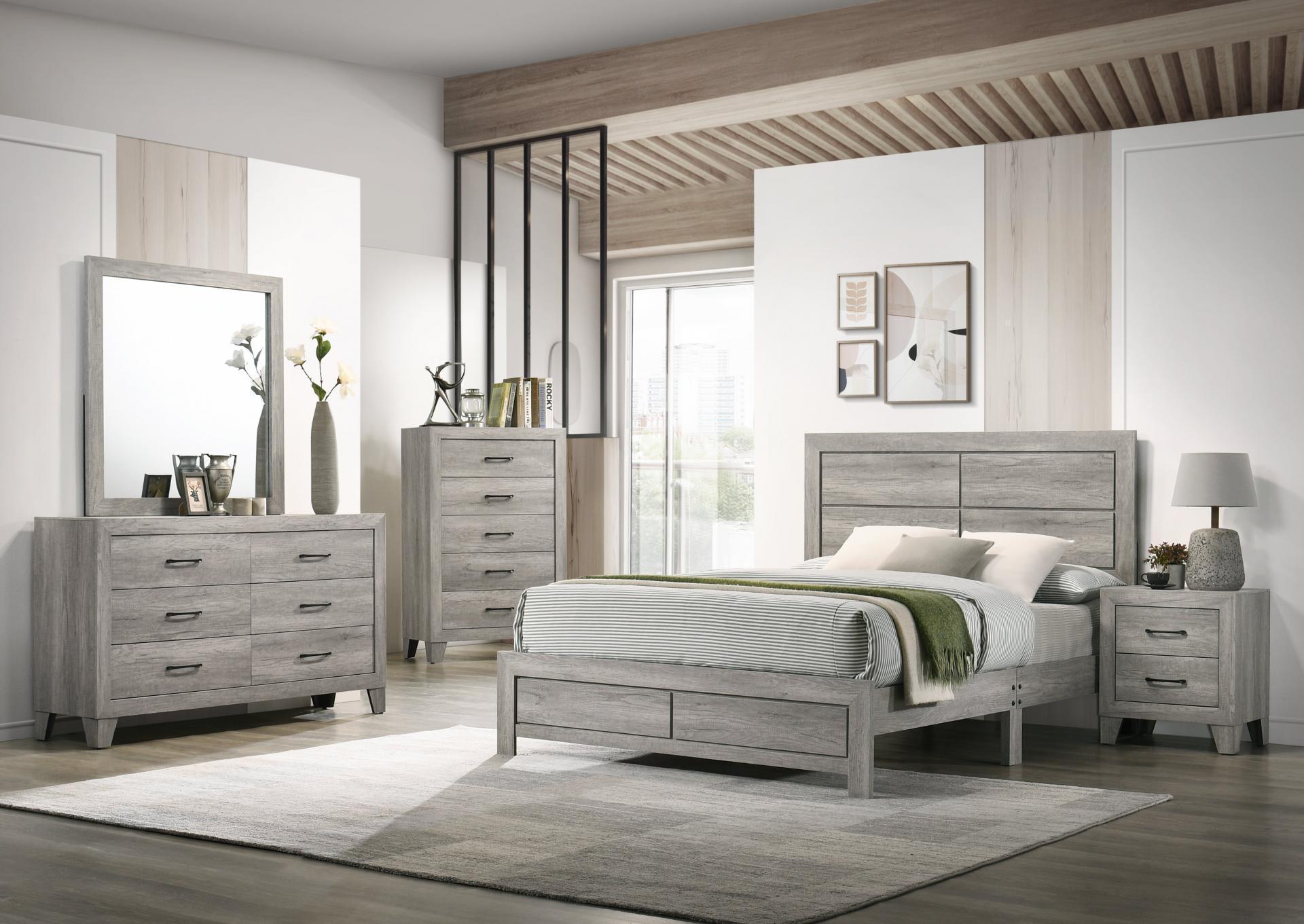 Hopkins 4Pc Queen Bedroom Set Gray Finish The Furniture Store