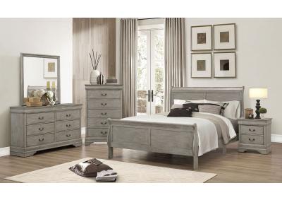 Image for Louis Philippe 4Pc Queen Bedroom Set Gray Finish