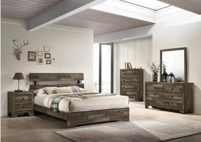 Image for Atticus 4Pc Queen Bedroom Set Gray Multi Colored Brown Finish