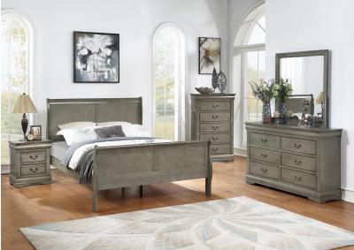Image for Louis Philippe 4Pc Full Bedroom Set Gray Finish