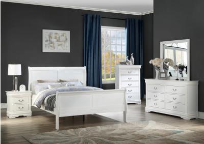 Image for Louis Philippe 4Pc Full Bedroom Set White Finish