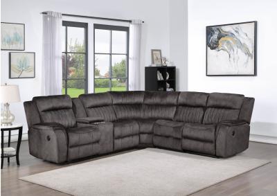 Image for Sephora Grey 6PC Power Reclining Sectional w/ Cupholders