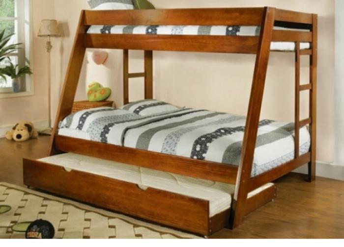 Arizona Twin/Full Oak Bunk Bed,Furniture of America